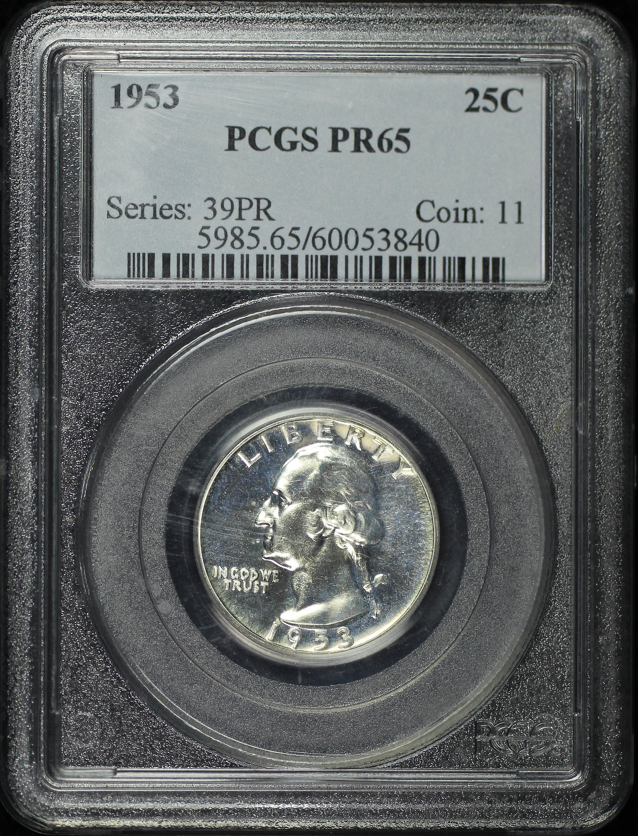 Obverse of this 1953 Washington Quarter PCGS PR-65