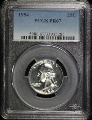 Obverse of this 1954 Washington Quarter PCGS PR-67