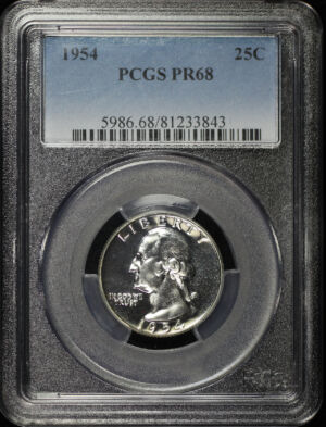 Obverse of this 1954 Washington Quarter PCGS PR-68