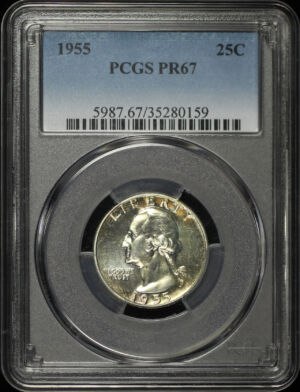 Obverse of this 1955 Washington Quarter PCGS PR-67