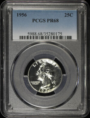 Obverse of this 1956 Washington Quarter PCGS PR-68