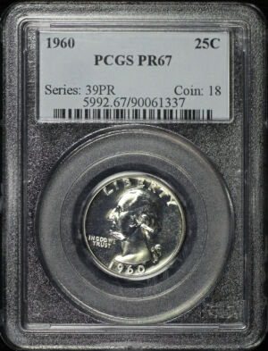 Obverse of this 1960 Washington Quarter PCGS PR-67