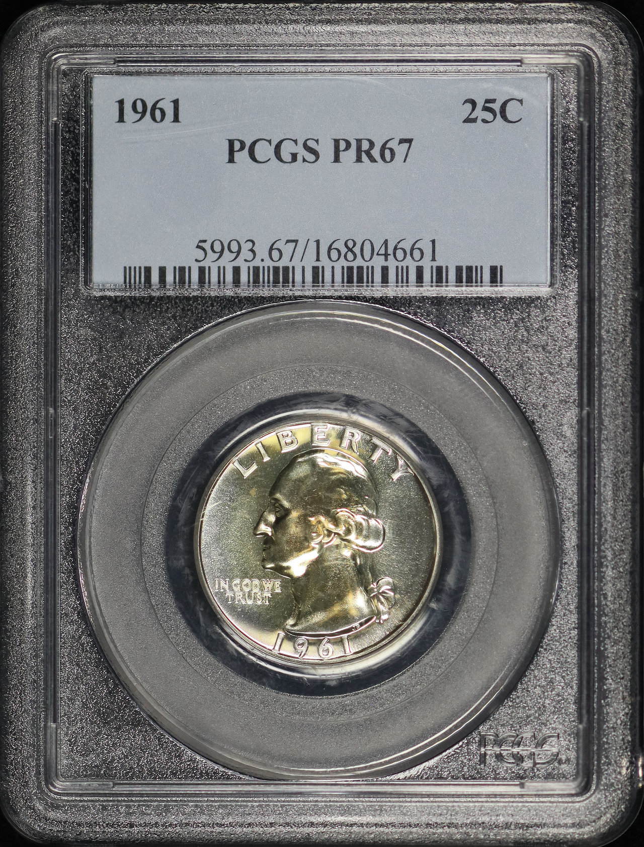 Obverse of this 1961 Washington Quarter PCGS PR-67