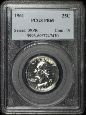 Obverse of this 1961 Washington Quarter PCGS PR-69