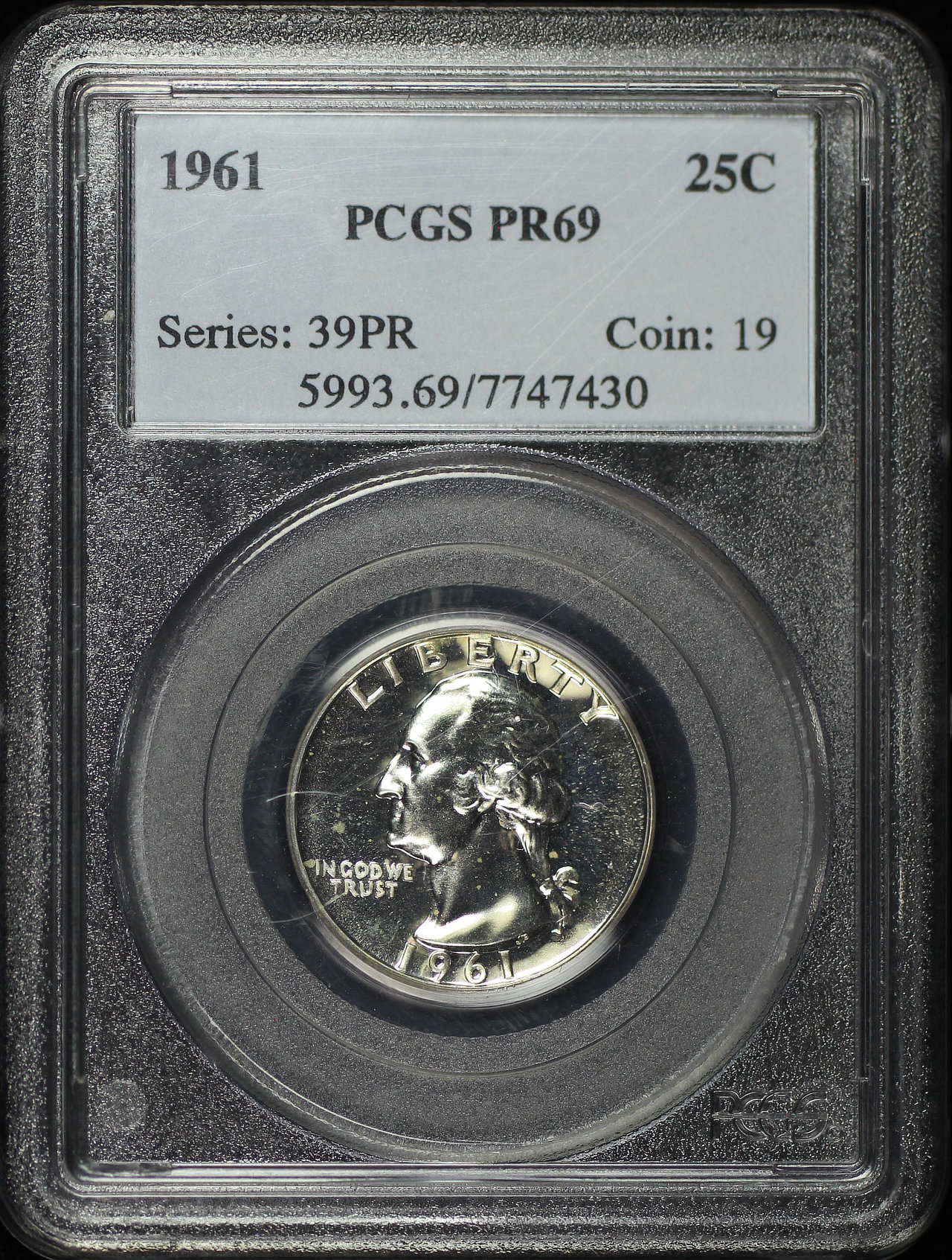 Obverse of this 1961 Washington Quarter PCGS PR-69