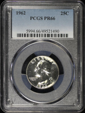 Obverse of this 1962 Washington Quarter PCGS PR-66