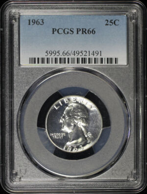 Obverse of this 1963 Washington Quarter PCGS PR-66