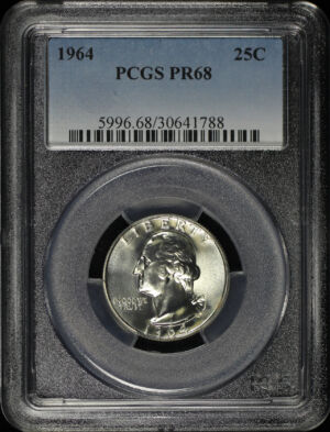 Obverse of this 1964 Washington Quarter PCGS PR-68