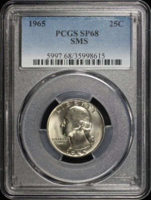 Obverse of this 1965 SMS Washington Quarter PCGS SP-68