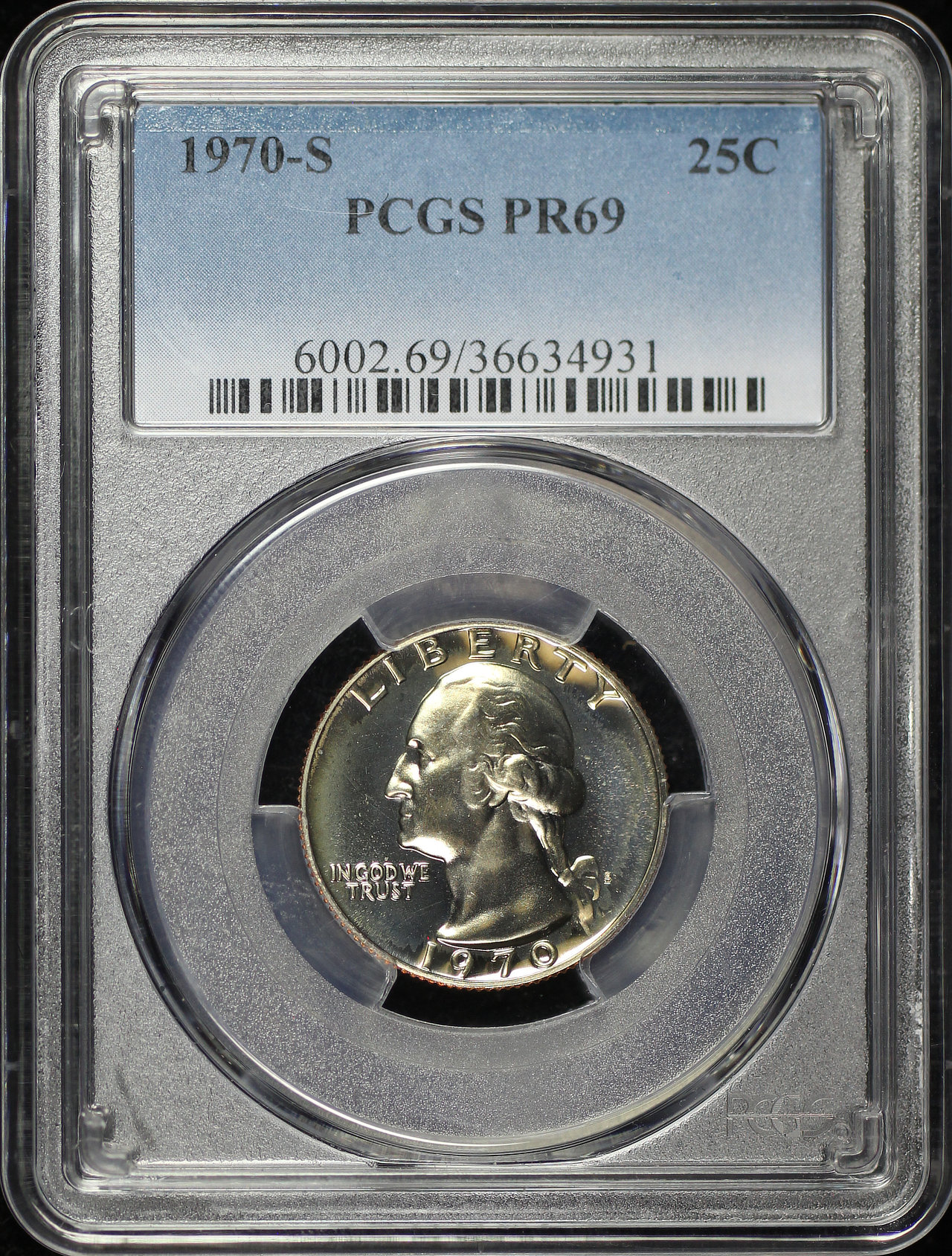 Obverse of this 1970-S Washington Quarter PCGS PR-69