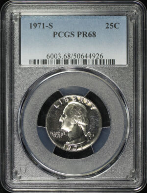 Obverse of this 1971-S Washington Quarter PCGS PR-68