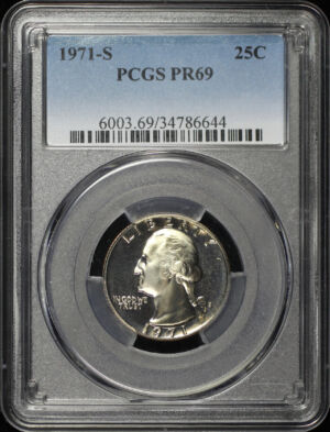 Obverse of this 1971-S Washington Quarter PCGS PR-69