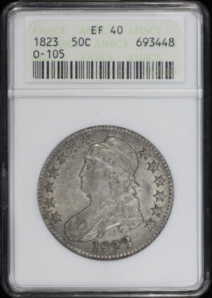 Obverse of this 1823 Capped Bust Half Dollar ANACS XF-40