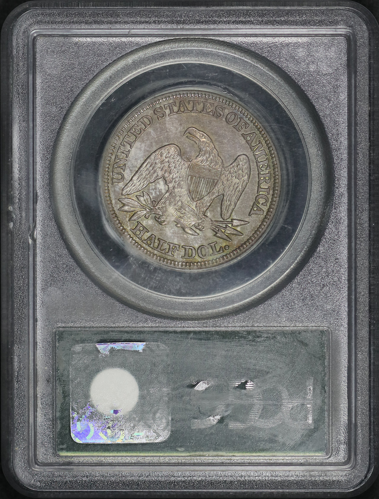 Reverse of this 1846 Liberty Seated Half Dollar 6/Horizontal 6 PCGS MS-62