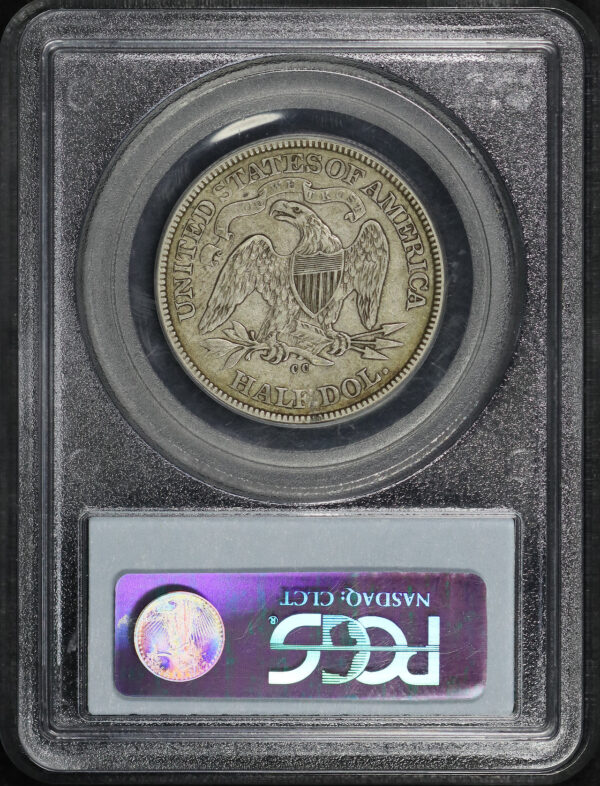 Reverse of this 1875-CC Liberty Seated Half Dollar PCGS XF-40 CAC