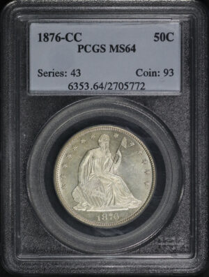 Obverse of this 1876-CC Liberty Seated Half Dollar PCGS MS-64