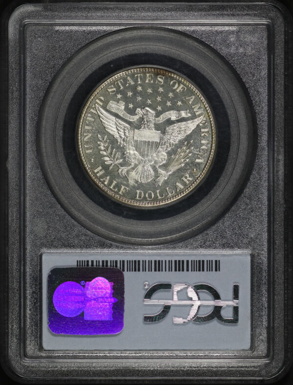 Reverse of this 1908 Barber Half Dollar PCGS PR-64