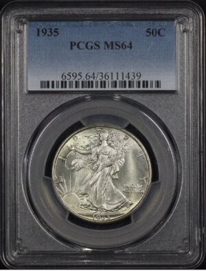 Obverse of this 1935 Walking Liberty Half Dollar PCGS MS-64