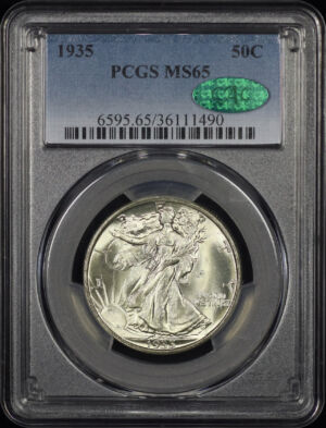 Obverse of this 1935 Walking Liberty Half Dollar PCGS MS-65