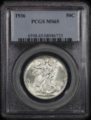 Obverse of this 1936 Walking Liberty Half Dollar PCGS MS-65