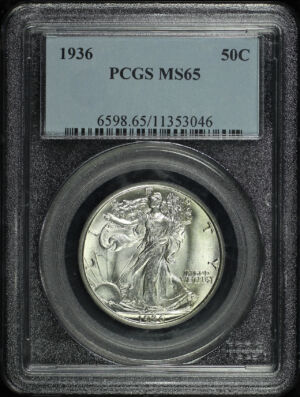 Obverse of this 1936 Walking Liberty Half Dollar PCGS MS-65