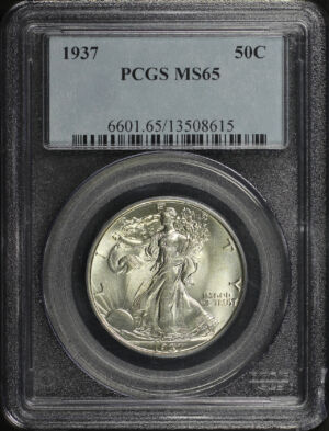 Obverse of this 1937 Walking Liberty Half Dollar PCGS MS-65