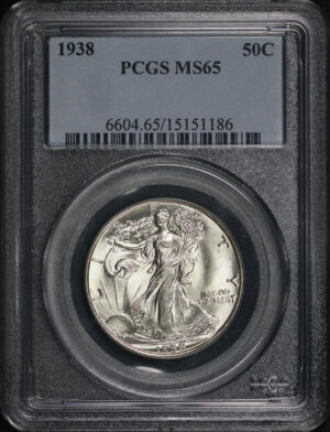 Obverse of this 1938 Walking Liberty Half Dollar PCGS MS-65