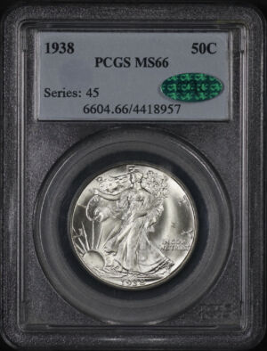 Obverse of this 1938 Walking Liberty Half Dollar PCGS MS-66 CAC