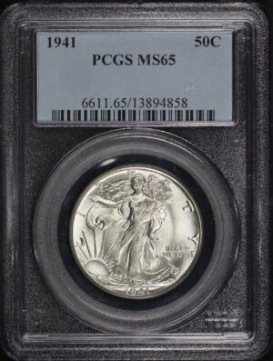 Obverse of this 1941 Walking Liberty Half Dollar PCGS MS-65