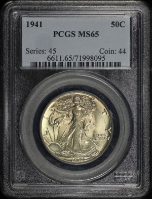 Obverse of this 1941 Walking Liberty Half Dollar PCGS MS-65