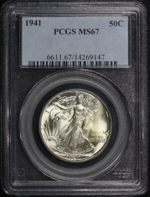 Obverse of this 1941 Walking Liberty Half Dollar PCGS MS-67