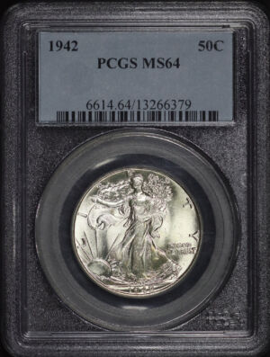 Obverse of this 1942 Walking Liberty Half Dollar PCGS MS-64