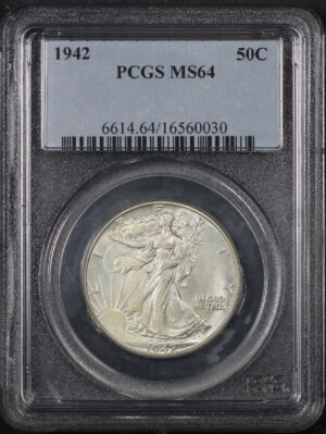 Obverse of this 1942 Walking Liberty Half Dollar PCGS MS-64