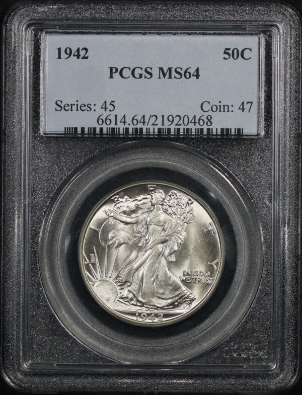 Obverse of this 1942 Walking Liberty Half Dollar PCGS MS-64
