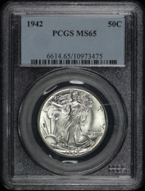 Obverse of this 1942 Walking Liberty Half Dollar PCGS MS-65