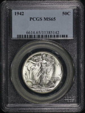 Obverse of this 1942 Walking Liberty Half Dollar PCGS MS-65