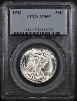 Obverse of this 1942 Walking Liberty Half Dollar PCGS MS-65