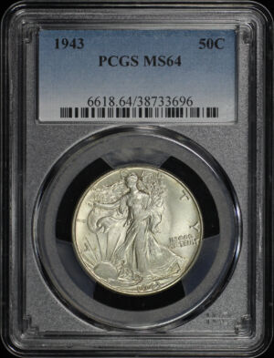 Obverse of this 1943 Walking Liberty Half Dollar PCGS MS-64