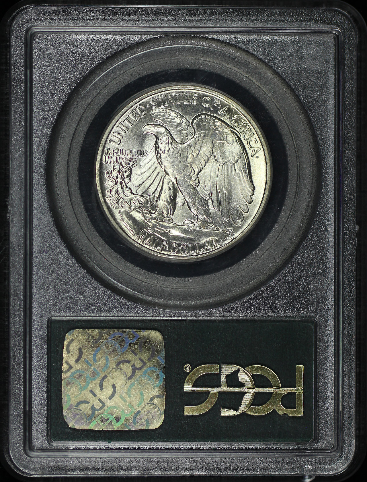 Reverse of this 1943 Walking Liberty Half Dollar PCGS MS-65 Old Green Holder