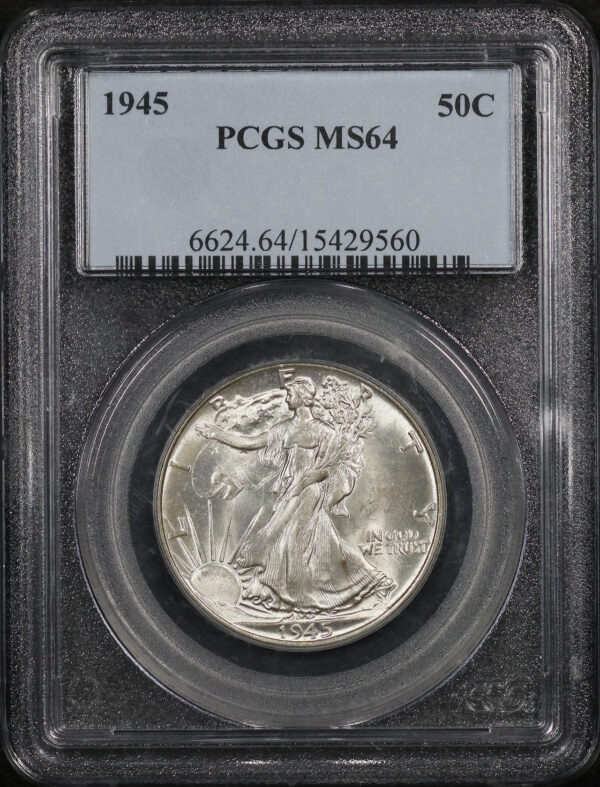 Obverse of this 1945 Walking Liberty Half Dollar PCGS MS-64