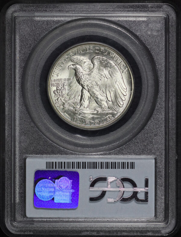 Reverse of this 1945-D Walking Liberty Half Dollar PCGS MS-65
