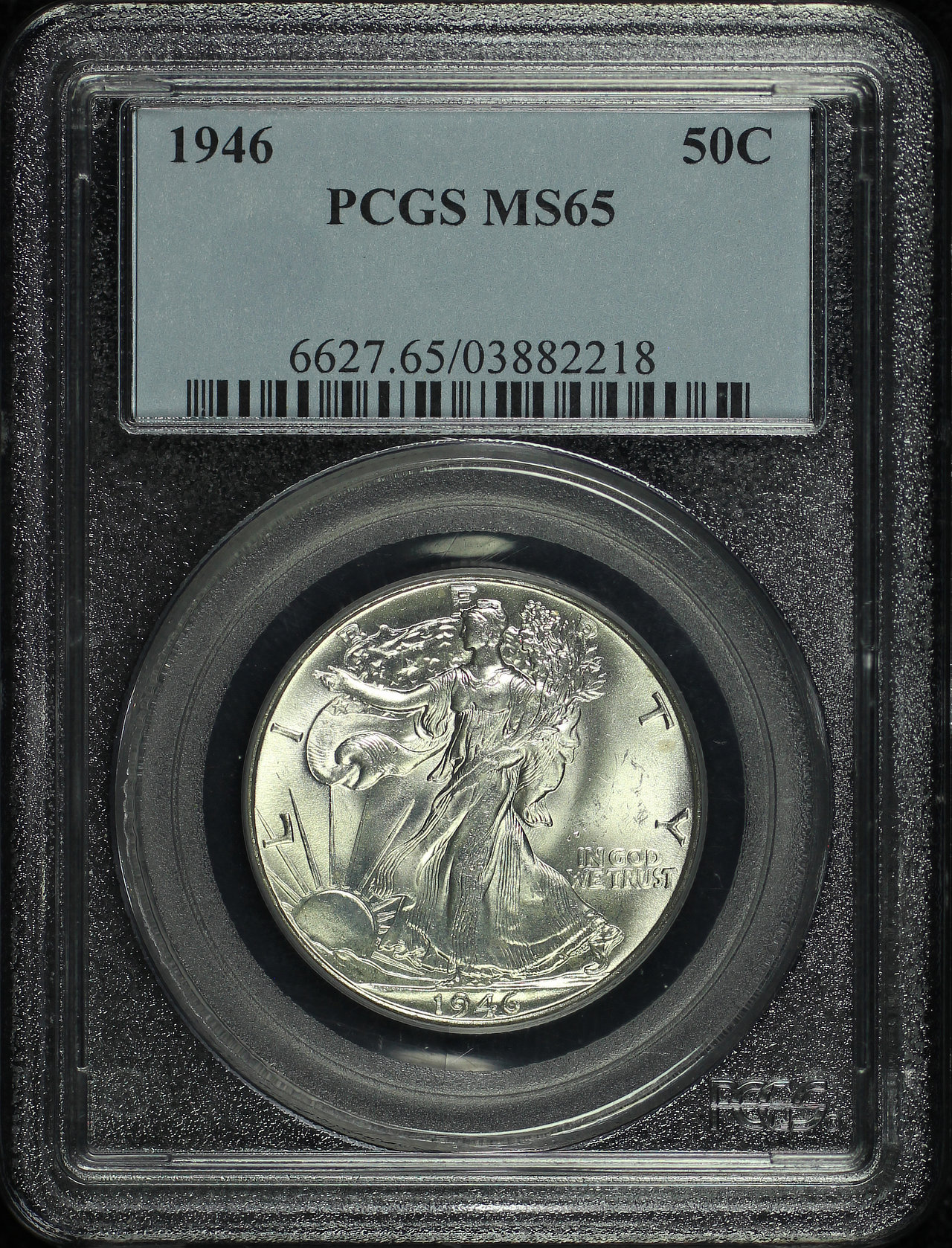 Obverse of this 1946 Walking Liberty Half Dollar PCGS MS-65