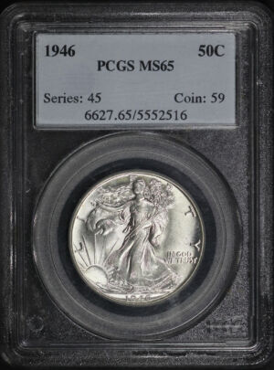 Obverse of this 1946 Walking Liberty Half Dollar PCGS MS-65