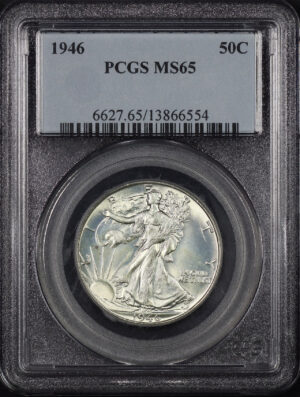 Obverse of this 1946 Walking Liberty Half Dollar PCGS MS-65