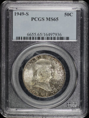 Obverse of this 1949-S Franklin Half Dollar PCGS MS-65