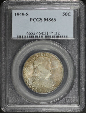 Obverse of this 1949-S Franklin Half Dollar PCGS MS-66