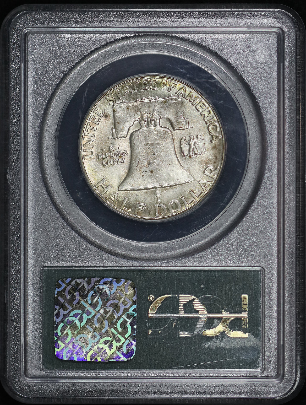 Reverse of this 1951 Franklin Half Dollar PCGS MS-64 Old Green Holder