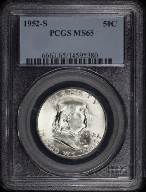 Obverse of this 1952-S Franklin Half Dollar PCGS MS-65
