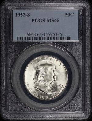 Obverse of this 1952-S Franklin Half Dollar PCGS MS-65