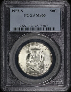 Obverse of this 1952-S Franklin Half Dollar PCGS MS-65